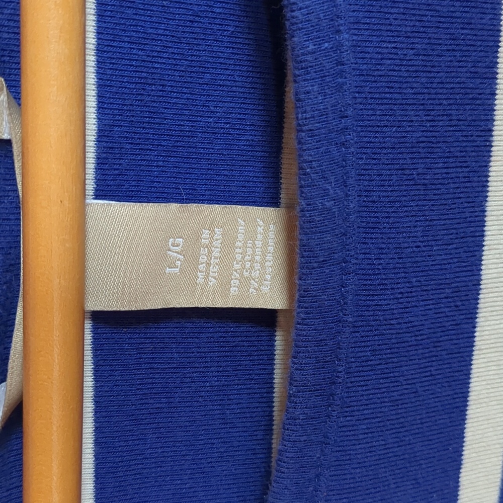 Banana Republic striped Blue black and White Women's Top large - Picture 4 of 7